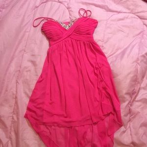 Hot pink high low dress size 3